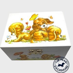 Vintage Puppy Jewelry Box